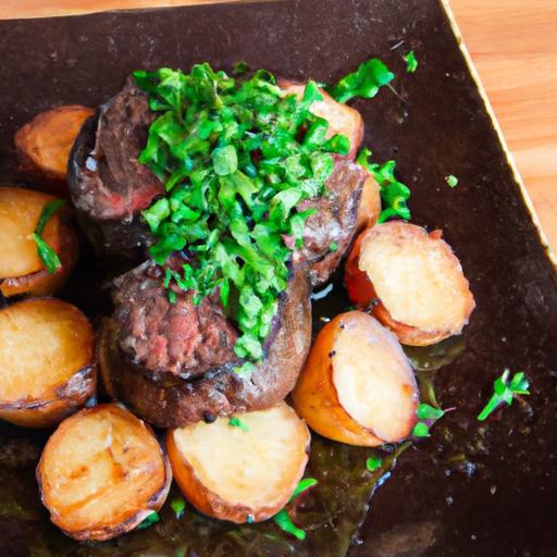 Savor Garlic Butter Steak Bites with Crispy Golden Potatoes