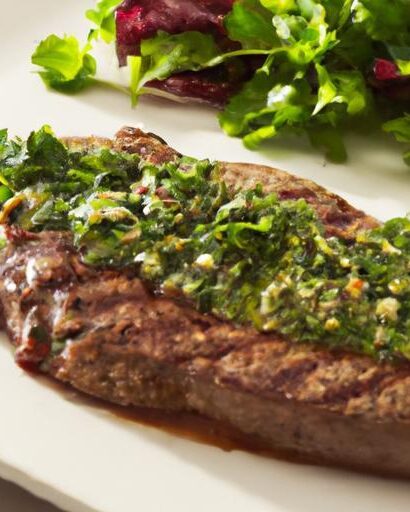 Savor the Flavor: Grilled Steak with Zesty Chimichurri Sauce