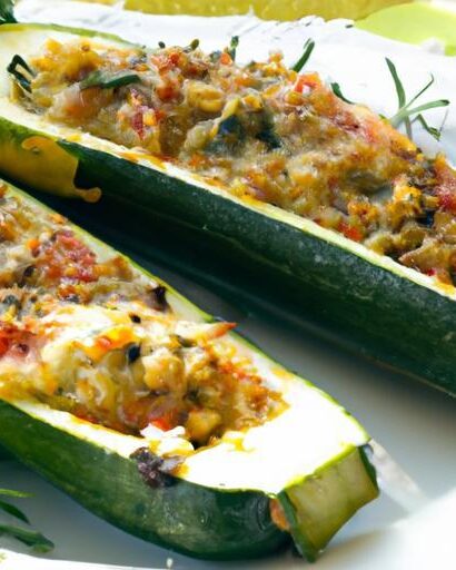 Hearty Stuffed Zucchini Boats with Savory Lentil Filling