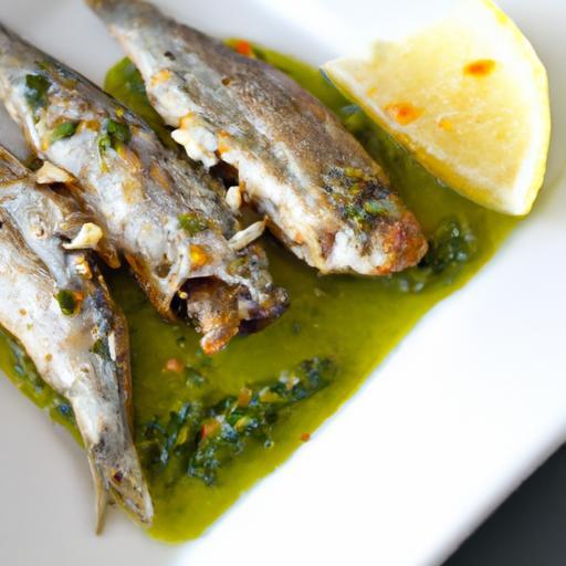 Savor the Zest: Grilled Sardines with Spicy Green Chile Sauce