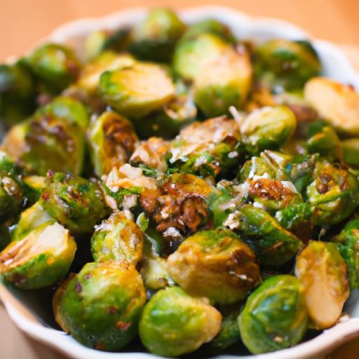 Crispy Garlic Parmesan Roasted Brussels Sprouts Delight
