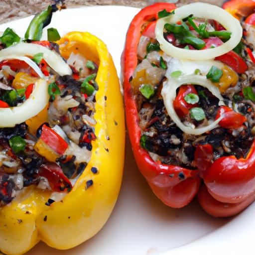 Nutritious Quinoa & Black Bean Stuffed Peppers Recipe Delight
