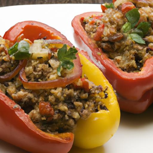 Nutritious Quinoa & Black Bean stuffed Peppers Recipe Delight